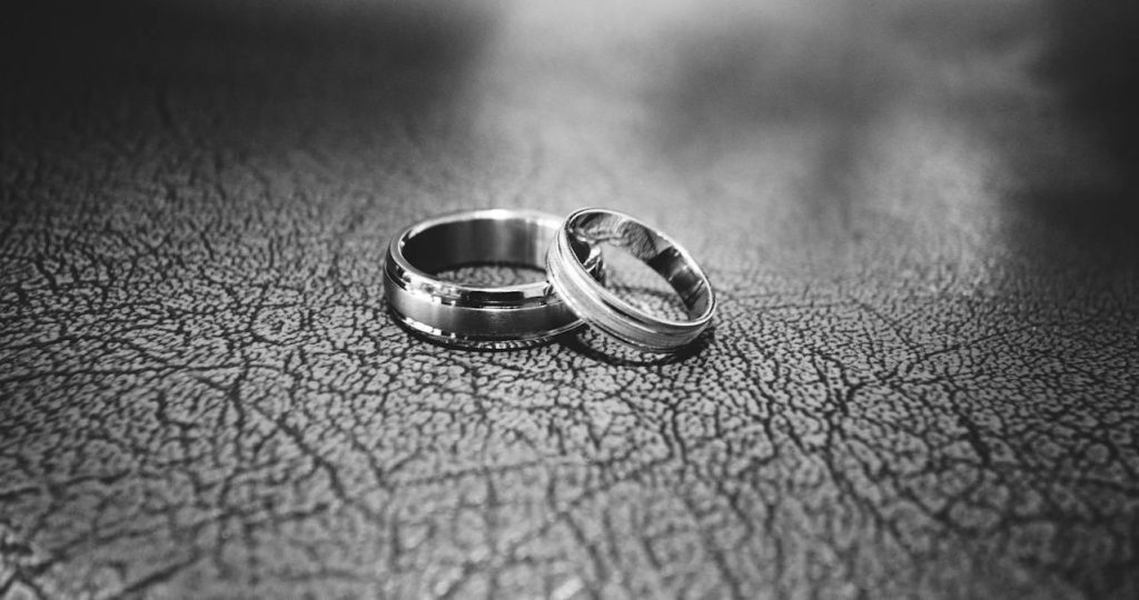 monochrome photo of two rings 1024x540 - Metal Wedding Bands Explored