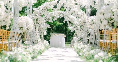 wedding setup in a garden 390x205 - How to Use Flowers to Elevate Your Wedding Venue Decor